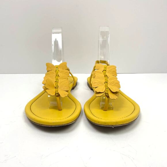 Kate Spade | Primrose Yellow Butterfly Motif Slingback T-Strap Sandals - Picture 4 of 10